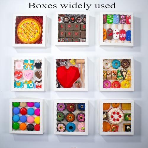 14pcs 9x9x2.5 Inches Bakery Boxes with Window Pie Boxes Breakable Heart Boxes... gallery