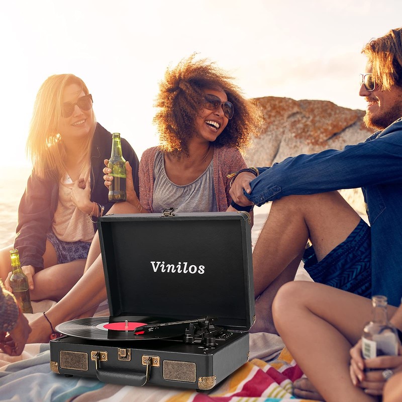 Vinyl Record Player Bluetooth And Built-In Speakers 3-Speed Portable Turntable gallery