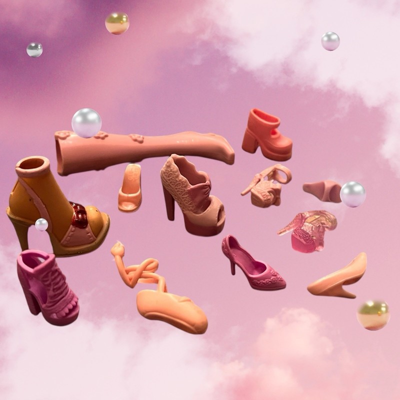 Set of 12 Barbie Shoes Party Favor Cupcake Topper Decoration Pink Sandals Boots gallery