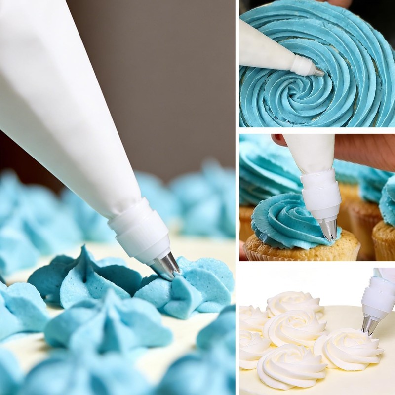 Reusable Cotton Piping Bags & Tips Set -16" Large Pastry Bag W/ 10 lcing Tips gallery
