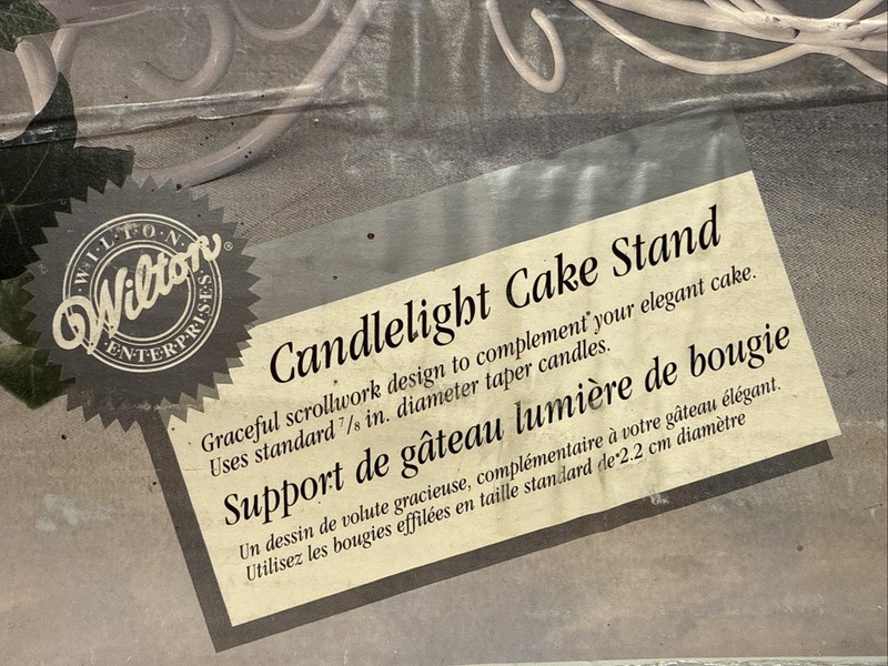 Wilton Candlelight Cake Stand 21.5” Diameter Scrollwork 1996 Original Box EUC gallery