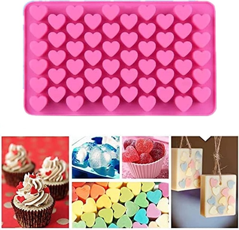 Heart Silicone Gummy Molds 2 Pack with 2 Droppers, Mini Heart Chocolate Mold, No gallery