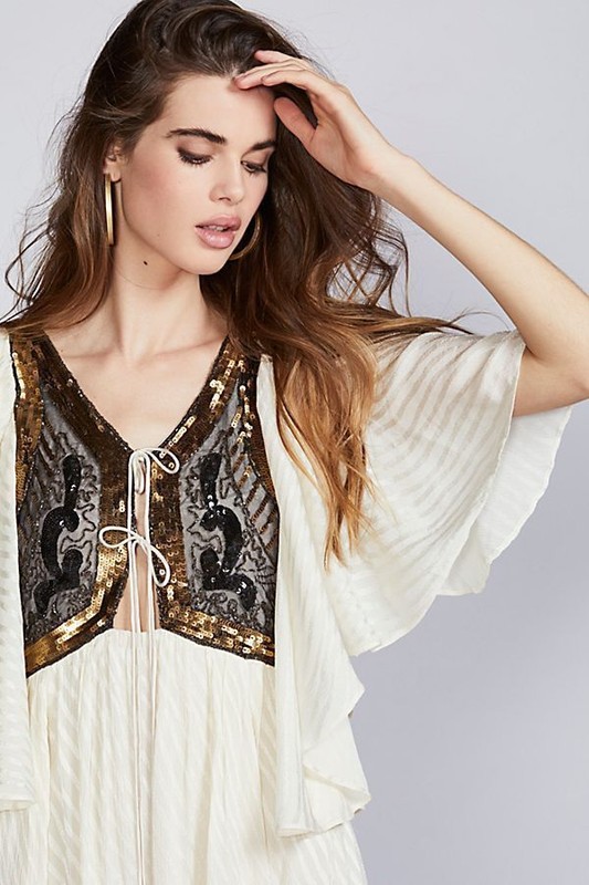 Free People Ivory Moonlight Romance Mini Dress-S-$300 MSRP gallery