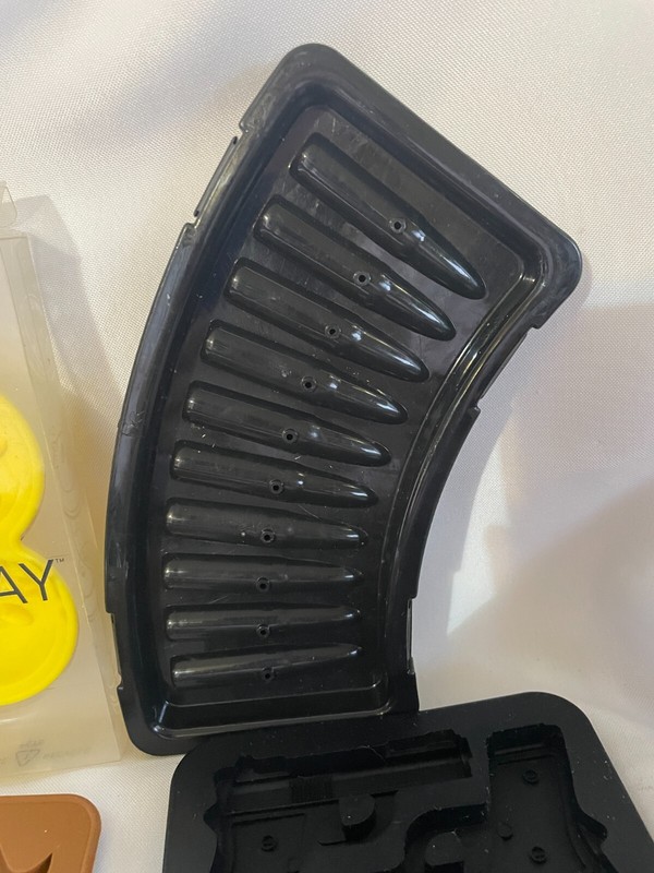 Lot of Silicone Bullet, handgun, mustache, Smiley Ice Chocolate Soap Tray gallery