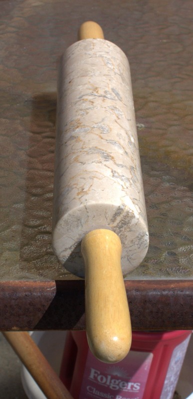 Brown Marble Rolling Pin with Wooden Handles- New gallery
