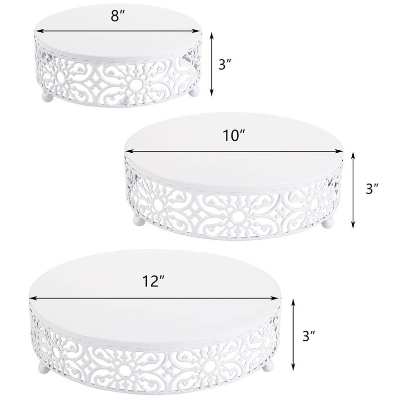 Metal Cake Stand Set of 3 Round Food Safe Display Easy Clean Elegant Design New gallery