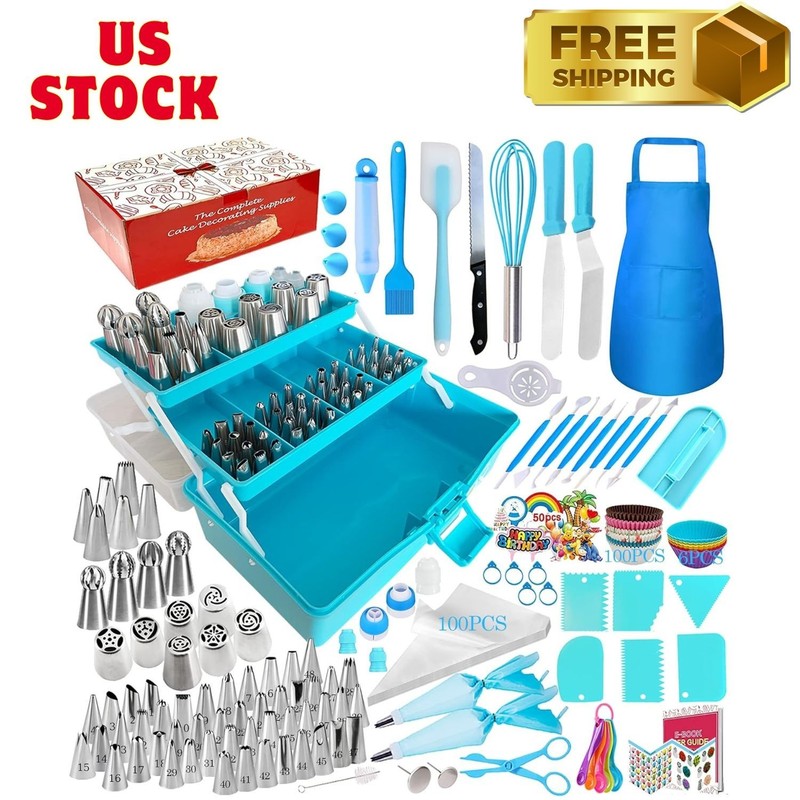 Cake Decorating Tools Supplies Kit – 368Pcs Baking Supplies with Storage Case