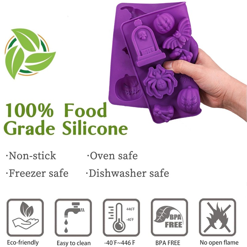 2 Pcs Halloween Chocolate Mold Silicone Cake Molds for Baking Chocolate Cupca... gallery