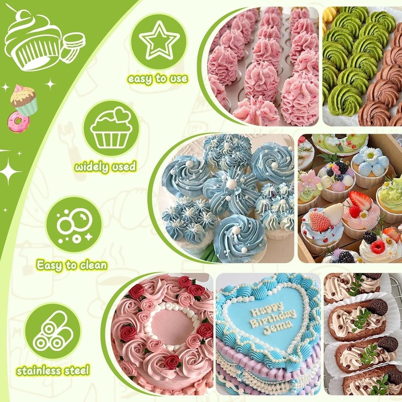 Herramientas de acero inoxidable para decorar pasteles con manga pastelera NUEVO gallery