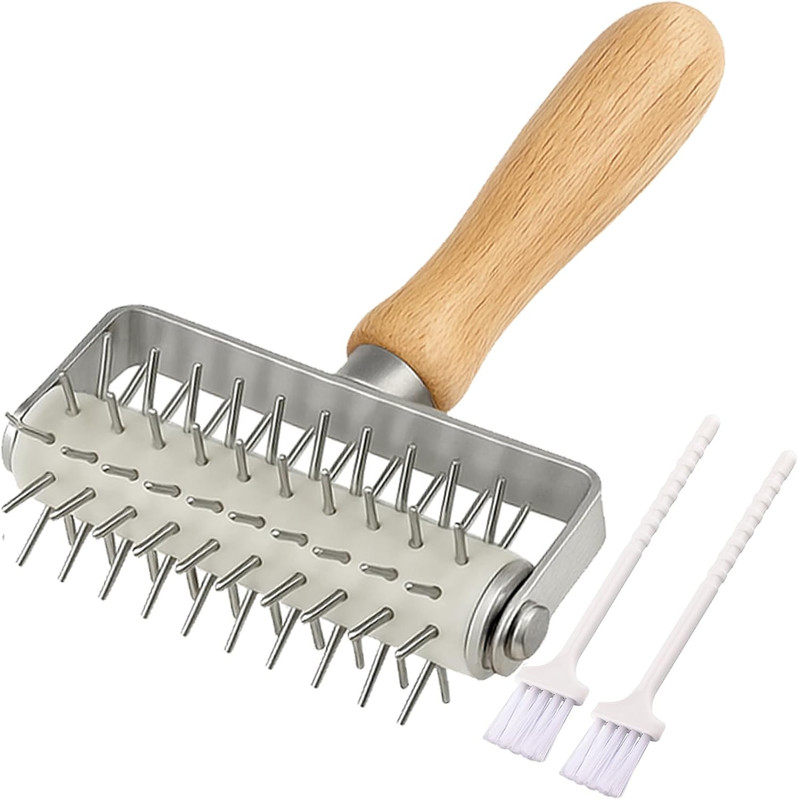 Pizza Dough Docker Roller Stainless Steel, Pin Puncher Dough Hole Maker, Docking