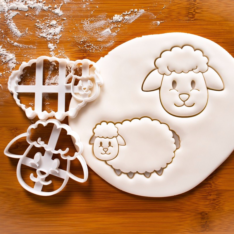 Sheep Cookie Cutters Set – cute farm animal baby shower Easter barnyard spring