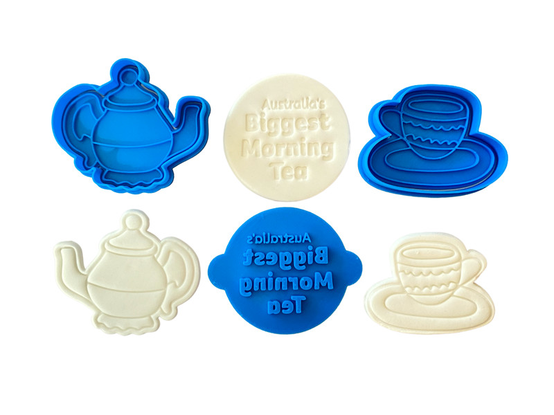 Biggest Morning Tea cookie stamp- Cancer Council - Teapot and teacup cutter gallery