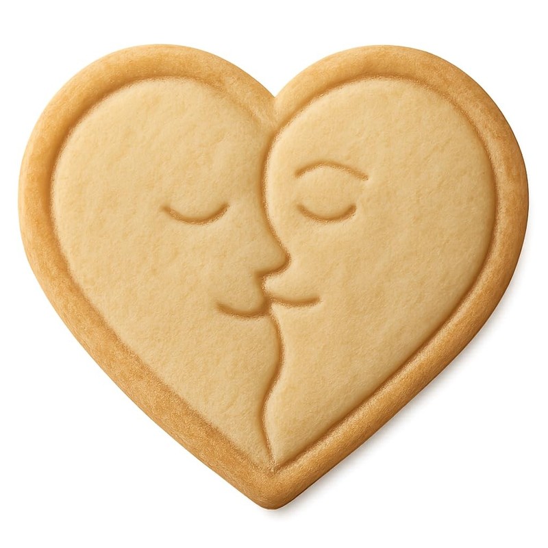 Loving Heart Kiss Cookie Cutter – 4×3.5″ Premium Baking Design Fun