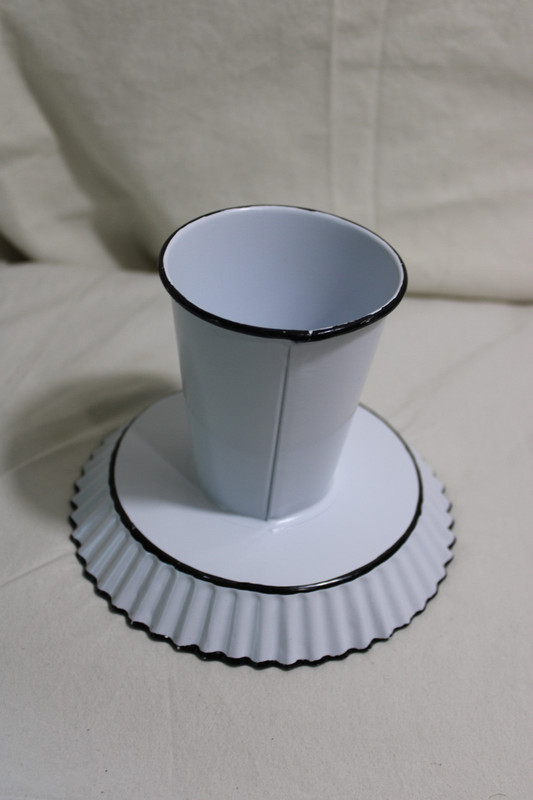 Small White 5 1/2" Tin Ruffled Mini Pedestal Stand, Hobby Lobby, Cupcake, Cookie gallery