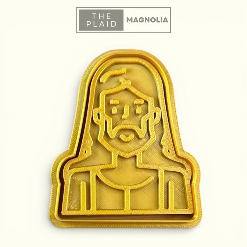 Jesus Bust – Custom 3D Printed Cookie Cutter + Stamp Combo