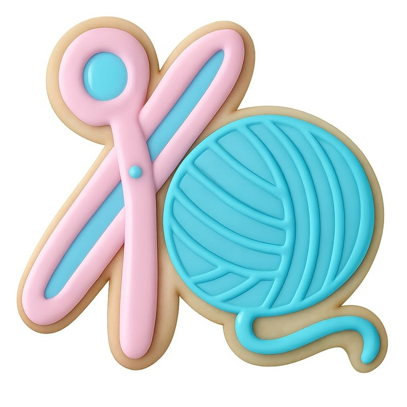 Scissors and Yarn Cookie Cutter & Stamp, Fondant & Clay - 4x3.2 gallery