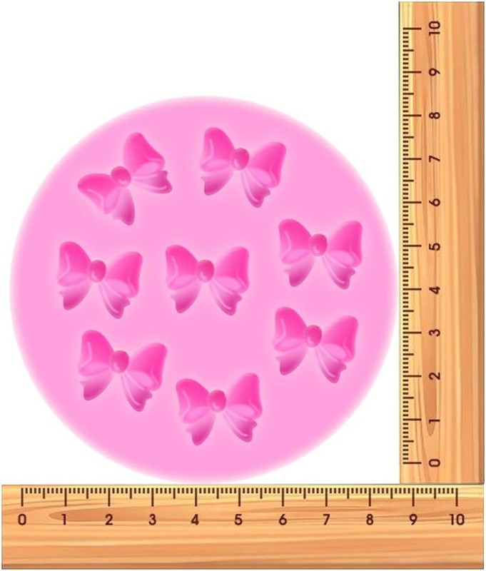 W0770 8 Mini Bows Silicone Fondant Molds Chocolate Sugar Candy Cake Pop Bow C... gallery
