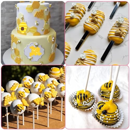 4 Pcs Bumble Bee Silicone Mold Honeycomb Sunflower Fondant Molds Beehive gallery