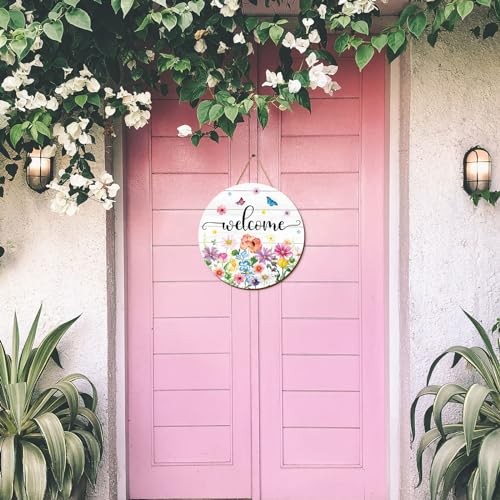 Spring Summer Flower Welcome Door Sign Wildflower Wooden Wildflower vivid gallery