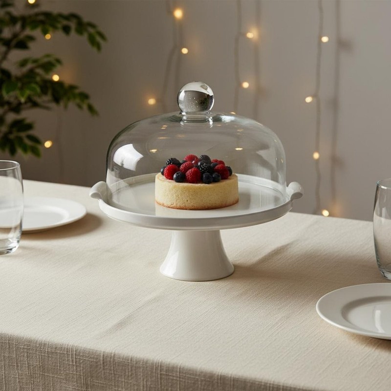 Pedestal Cake Stand with Glass Dome Keeps Food Preserved Cake Stand with Dome gallery
