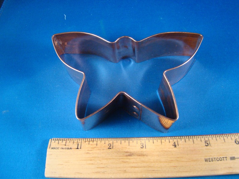Copper Cookie Cutter Large 5" Biscuit Mold Jello Craft Butterfly Flower @3 gallery