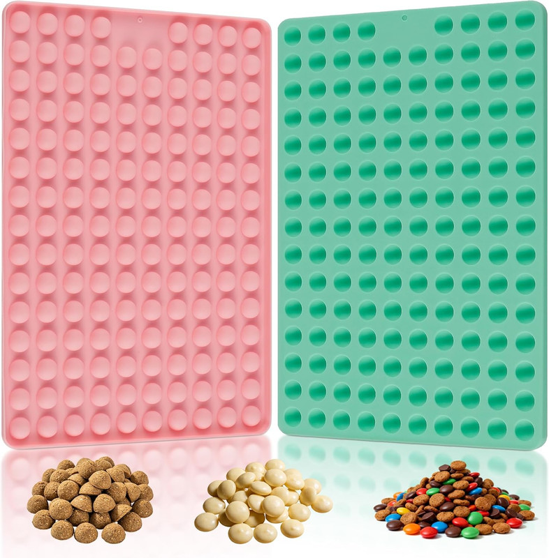 148 Cavities Mini round Silicone Mold,Mini Silicone Dog Treat Mold,2Pcs Non-Stic