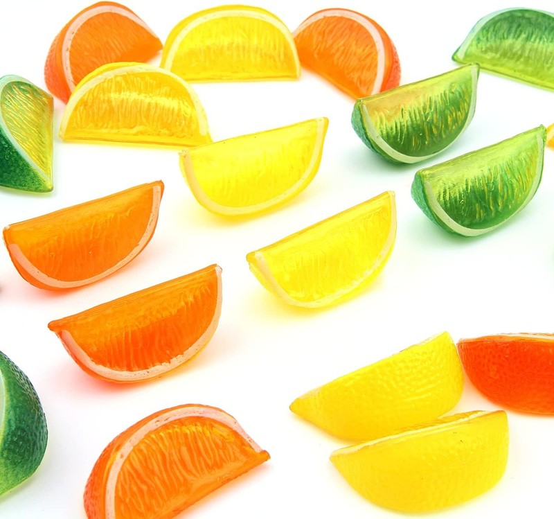 24PCS Artificial Lemon Blos,Realistic Fake Lemon Lime Wed Blo