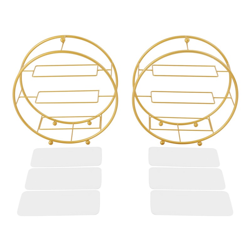 2 Pcs Gold Tiered Cupcake Stand 3 Tier Dessert Stand Circle Cupcake Holder Stand gallery