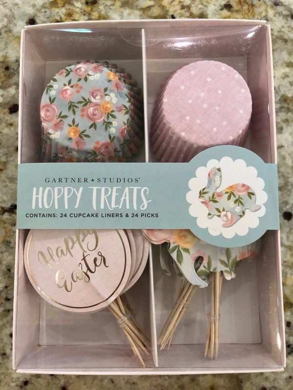 Gartner Studios Hoppy Treats 24 Cupcake Liners & Picks NIB