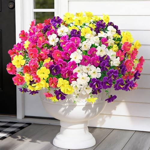 Look Real Artificial Flowers for 12 Bundles Fushia&purple&red&yellow&rose Red gallery