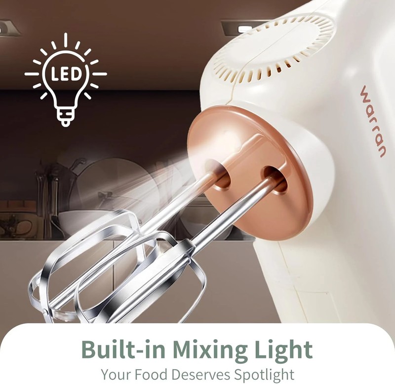 300W Compact Lightweight Electric Hand Mixer, with Powerful Quiet DC Motor for B gallery