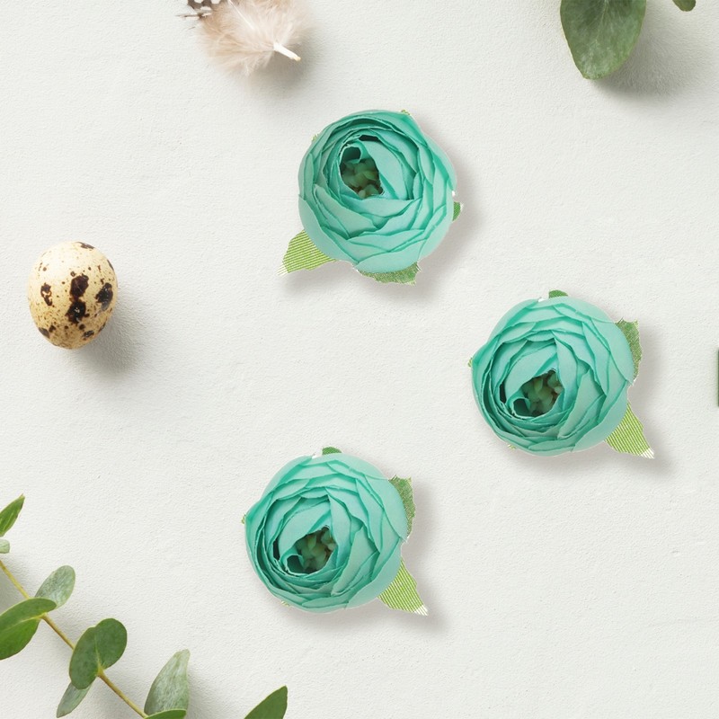 30pcs Artificial Camellia Flower Heads,1.2" Silk Fake Camellia, Light Green gallery