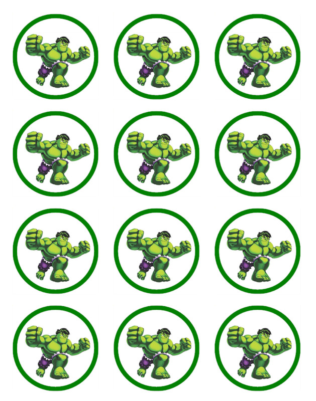 The Hulk Edible Cupcake Toppers Wafer Avengers Cake Decorations (2 Sizes) gallery