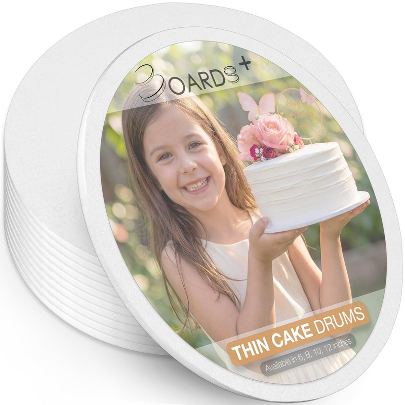 1/4″ Thick Cake Drum 8 Inch (12 Pack) | 0.25″ Thick CakeBoard Rounds | Sturdy…