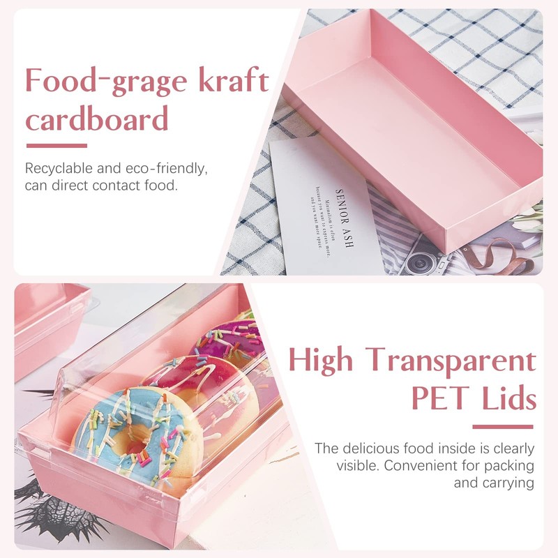 50 Pack Paper Charcuterie Boxes with Clear Lids 7.5 Inch Small To Go Treat Co... gallery