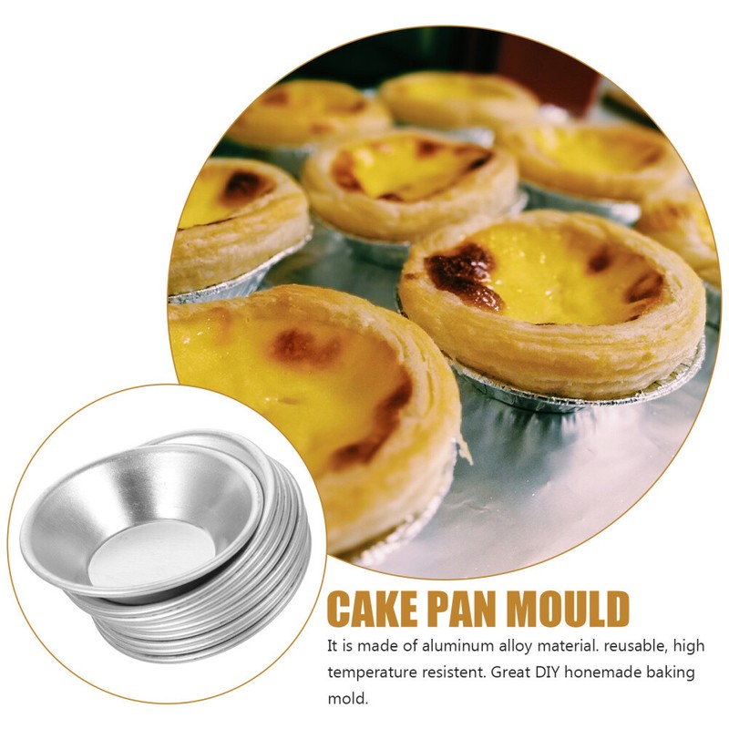 10PCS DIY Small Cake Mold Stainless Steel Egg Tart Round Resuable Nonstick gallery