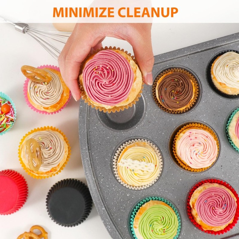 200-Count Standard Pink Cupcake Liners Greaseproof Muffin Baking Cups gallery
