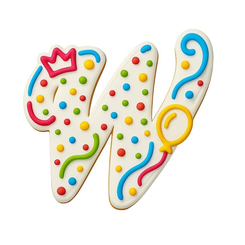 Cursive Letter W Cookie Cutter 4" Tall Alphabet for Baking & Fondant gallery