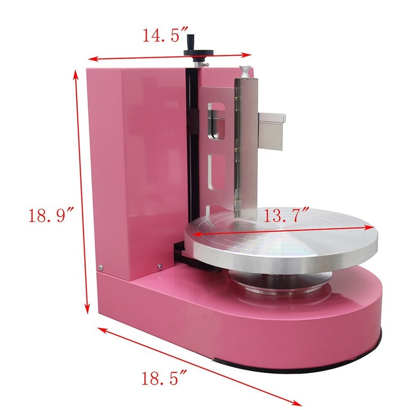 4-12in Electric Cake Cream Spreading Coating Smearing Machine Pink 0-320RPM 110V gallery