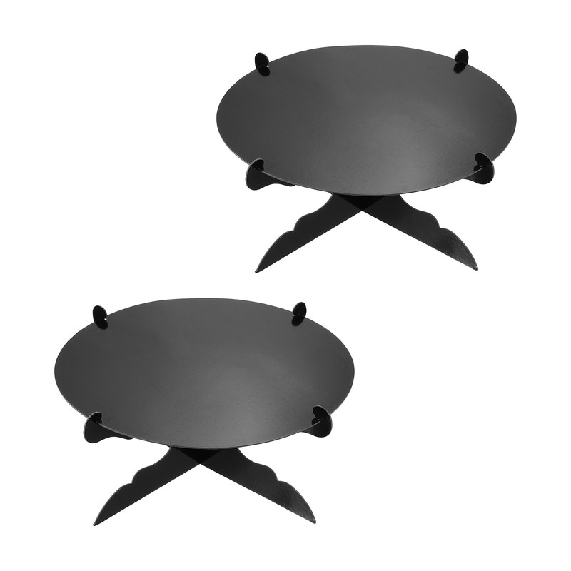 2 Pcs 1-Tier Cardboard Cake Stand Holder, 12 Inch Round Cupcake Stand, Black
