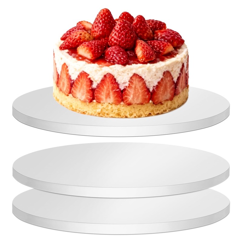 3 Pack Cake Drums 12 Inch, 1/2″ Thick Cake Boards White Cardboard Sturdy Corr…
