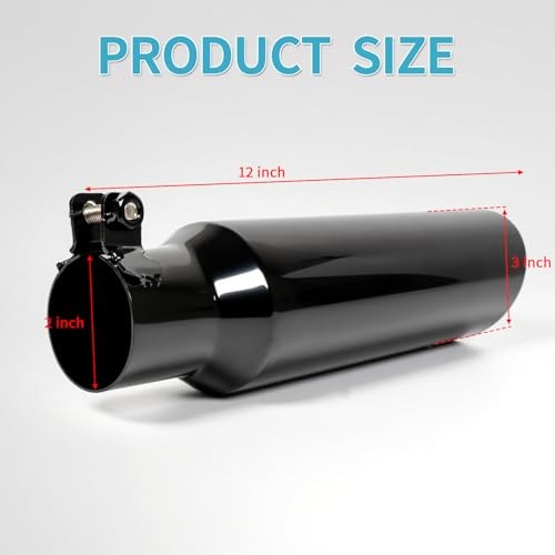 2" to 3" Exhaust Tip - 12" Long Diesel Exhaust Tips,2" 2*3*12 Brilliant Black gallery