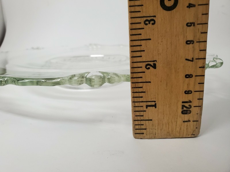 VINTAGE CAKE STAND LARGE CLEAR GLASS WEDDING CAKE PEDESTAL PASTRY PLATE 13" gallery
