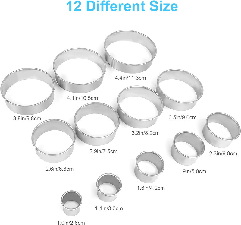 12 Pcs Donut Hole Cookie Biscuit Cutter Set for Baking, Graduated Doughnut round gallery
