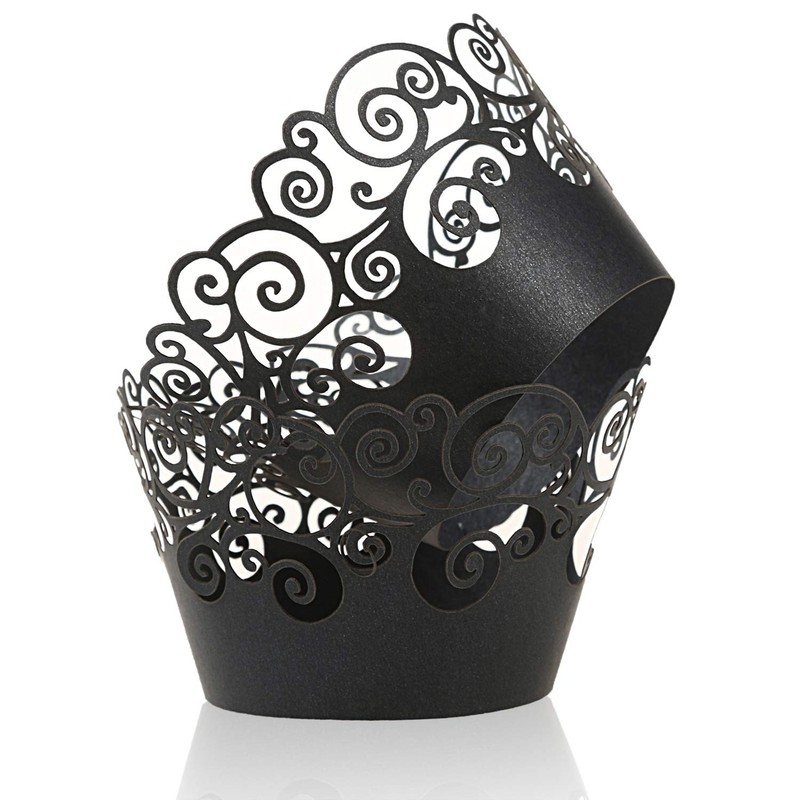 Cupcake Wrappers, KPOSIYA 100 Pack Cupcake Wraps Filigree Artistic Bake Cake Pap