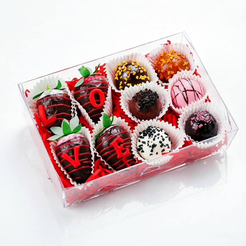 50PCS 8x5x2 Inch Clear Bakery Boxes with Window – Chocolate Covered Strawberr…