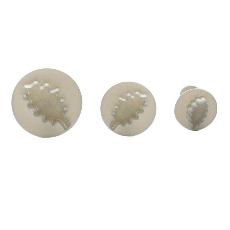 3D Holly Leaf Leaves Plunger Cutter Sugarcraft New 3 Pcs/Set Fondant Christmas gallery