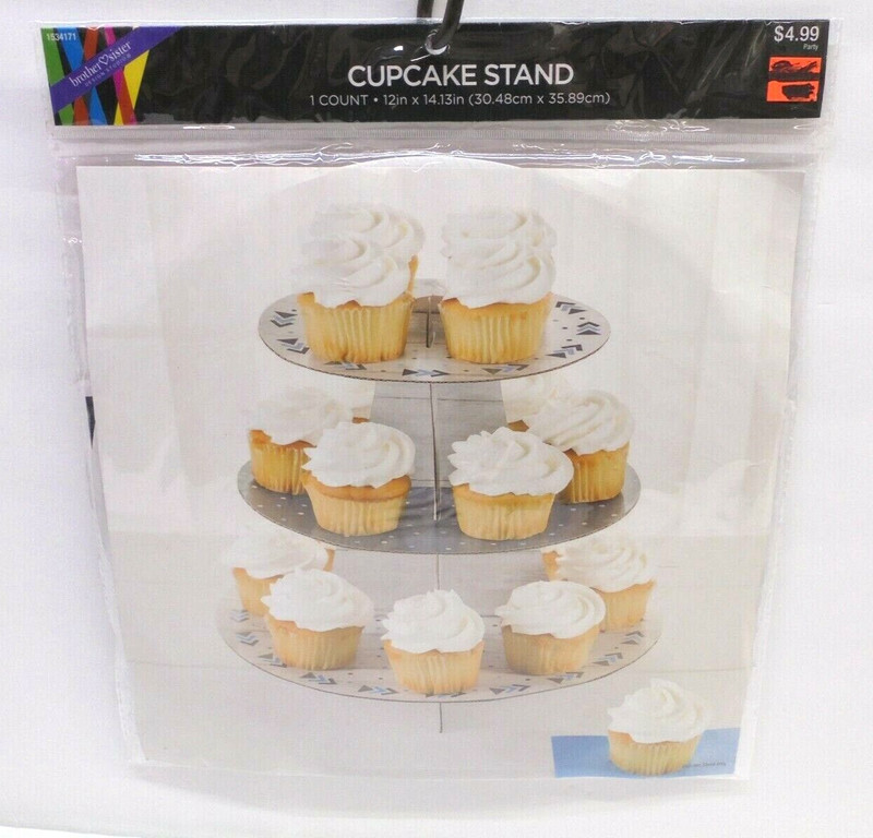 Cupcake Stand Cardboard Party Decoration Triangle Circle Mod Print