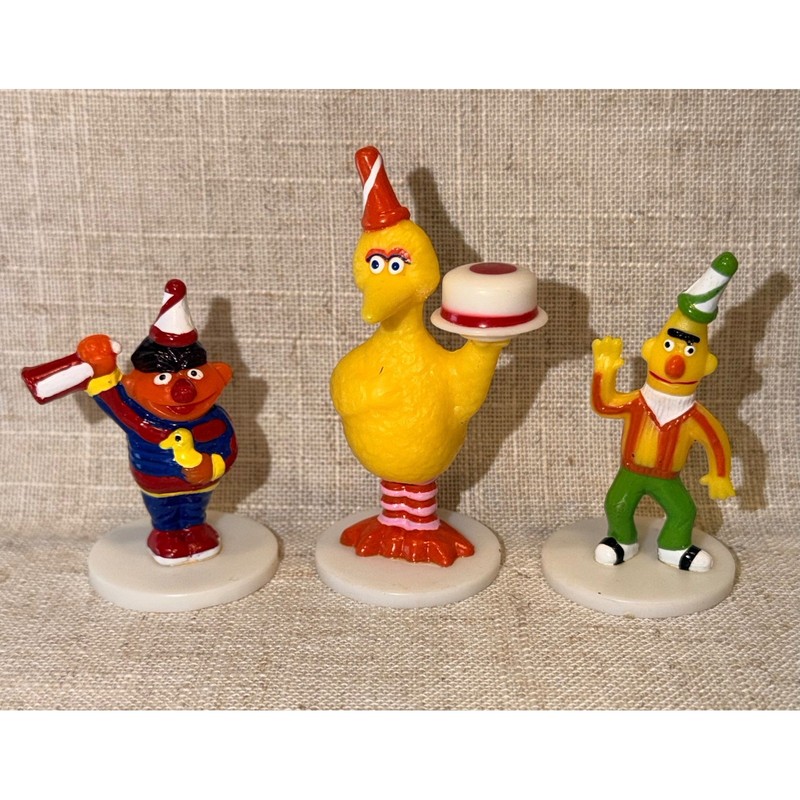 Vintage Sesame Street Wilton Cake Toppers Big Bird Ernie Bert 1994 Set of 3
