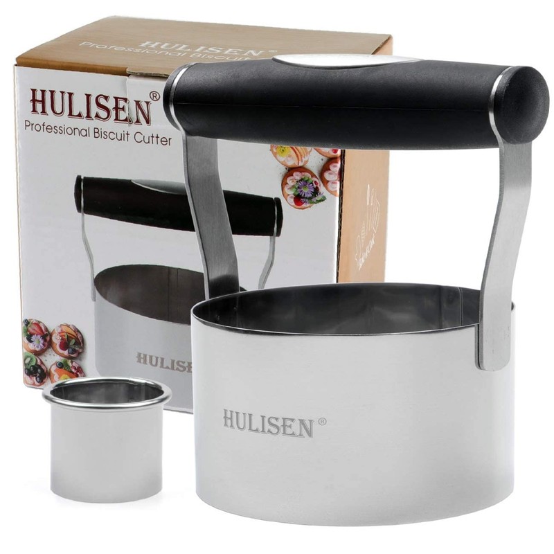 HULISEN 3.5 inch Biscuit Cutter, Stainless Steel Round Cookies Cutter with Soft gallery